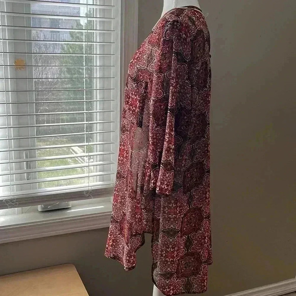 [XL] Anthropologie- Fig and Flower Semi  Sheered 3/4 Sleeve Tunic Blouse - Picture 4 of 10